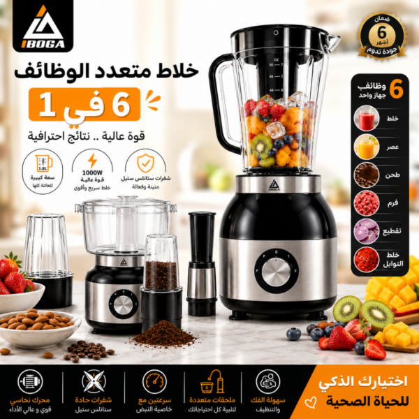 Iboga professional blender Cyclone juice BG-161AV 6 en 1 – 1000W – Capacité 1,8L