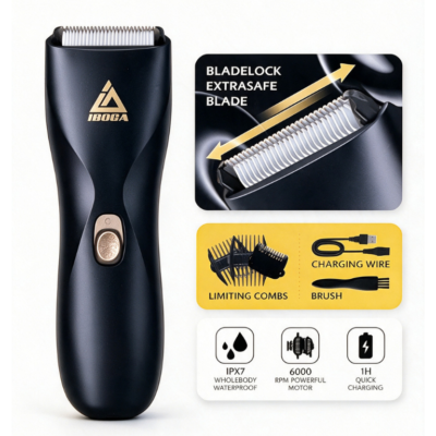 Tondeuse Corps Étanche IPX7 – 6000 RPM, Rechargeable USB